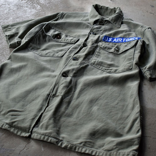 60’s U.S.ARMY シャツ袖 4th U.S.AIR FORCE 袖カスタム ユーティリティシャツ 230514