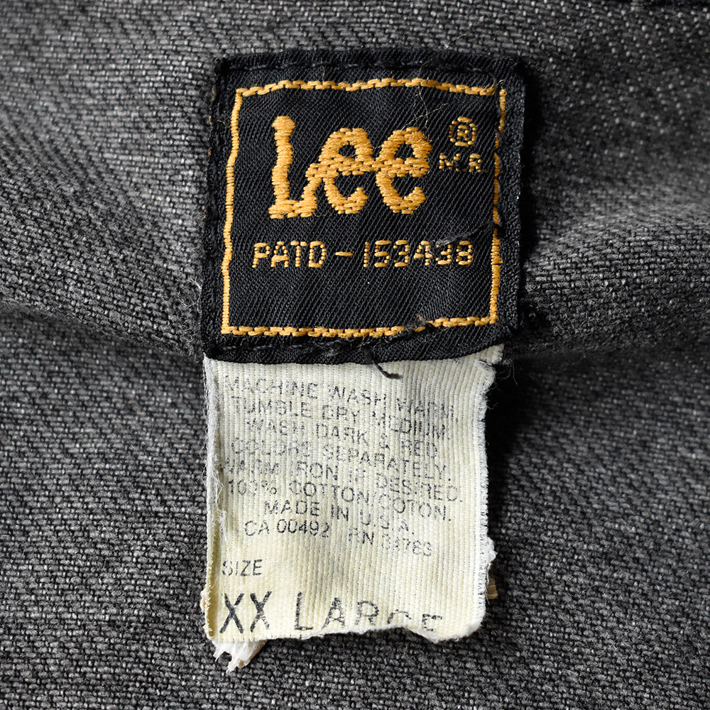 90's Lee 220-5019 PATD-153438 ブラックデニムジャケット USA製 XXL size！ 240603H