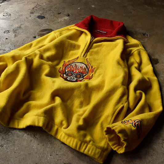 90’s JNCO JEANS スカル ファイヤーパターン! フリースジャケット 231030H