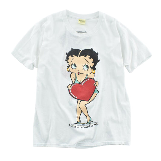 80's Betty Boop "I want to be loved by you" キャラクターTシャツ 260825H