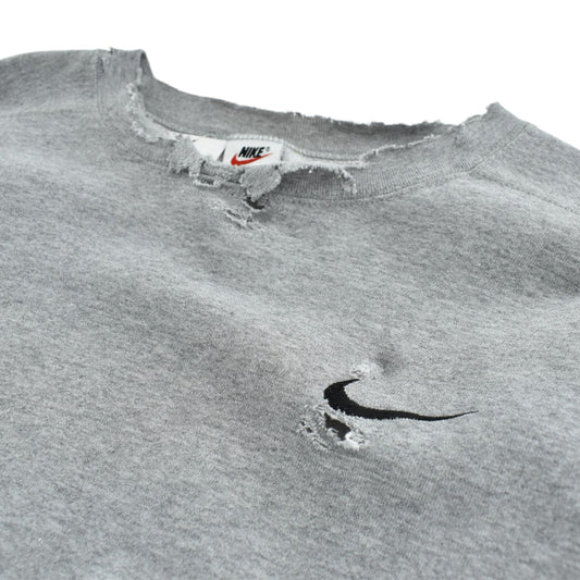 90’s NIKE 白タグ スウッシュ刺繍 ボロスウェット USA製 261013H