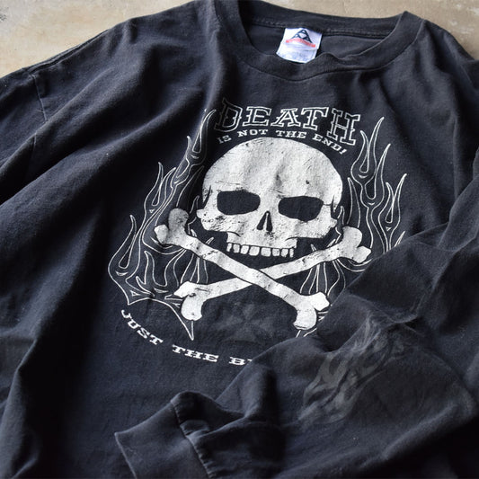 Y2K “DEATH IS NOT THE END!” 袖プリ！ ロングスリーブTシャツ 240810