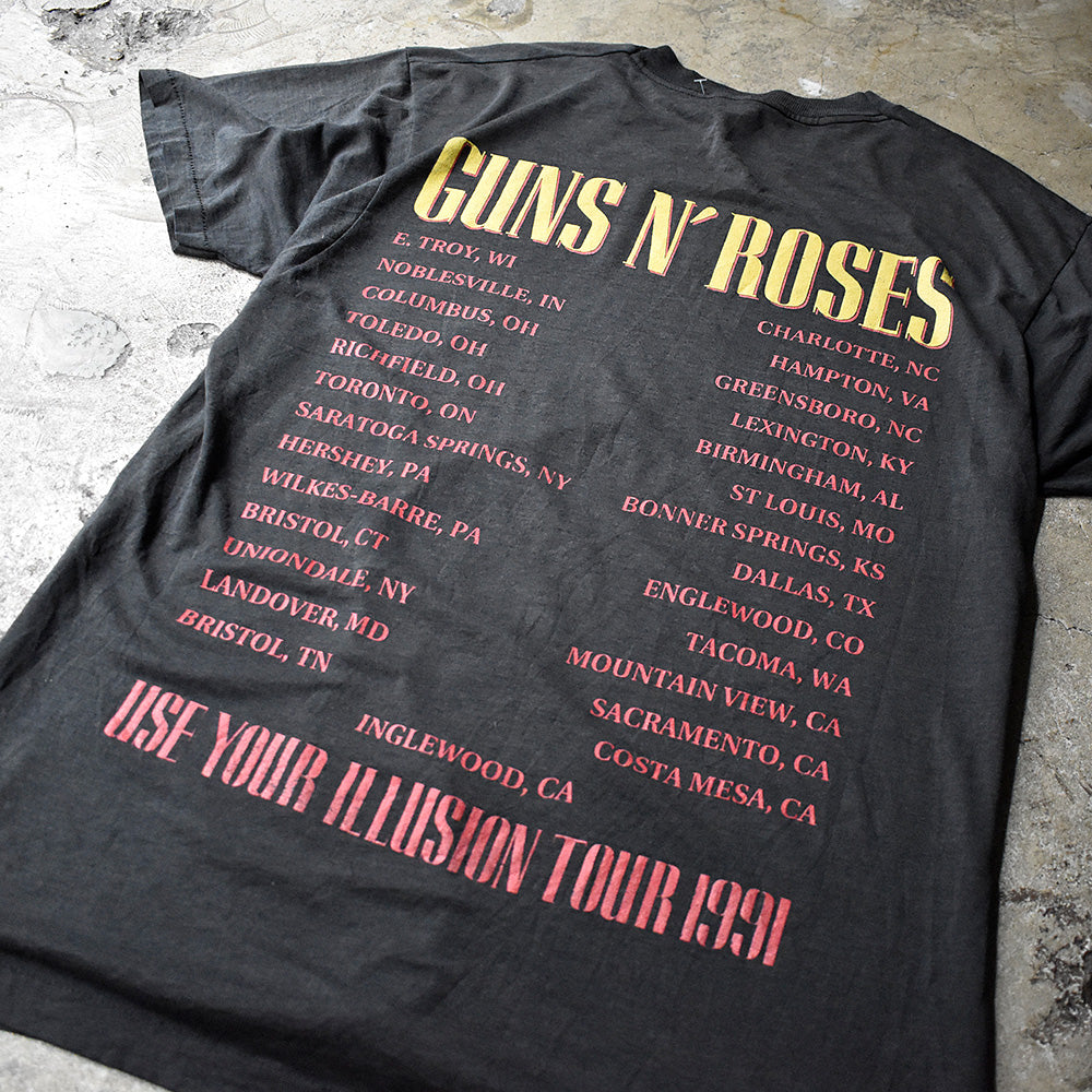 90's GUNS N' ROSES “Use Your Illusion 1991” Tour Tシャツ 240702H