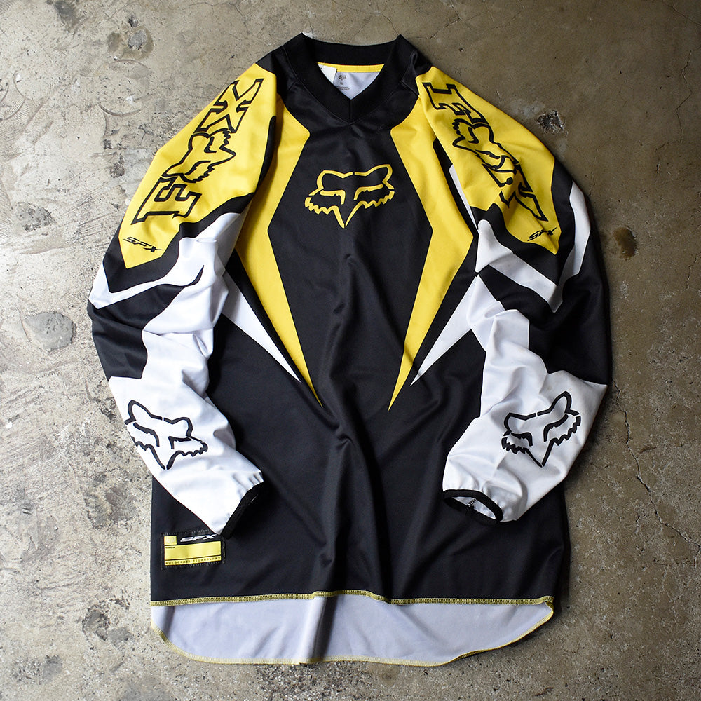 フォックスレーシング レーシングシャツ 2000年代 ブラック イエロー 古着