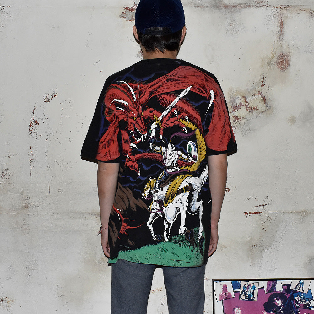 90’s  Special！AOP！ LIQUID BLUE “Dragon” Tシャツ USA製 241202H