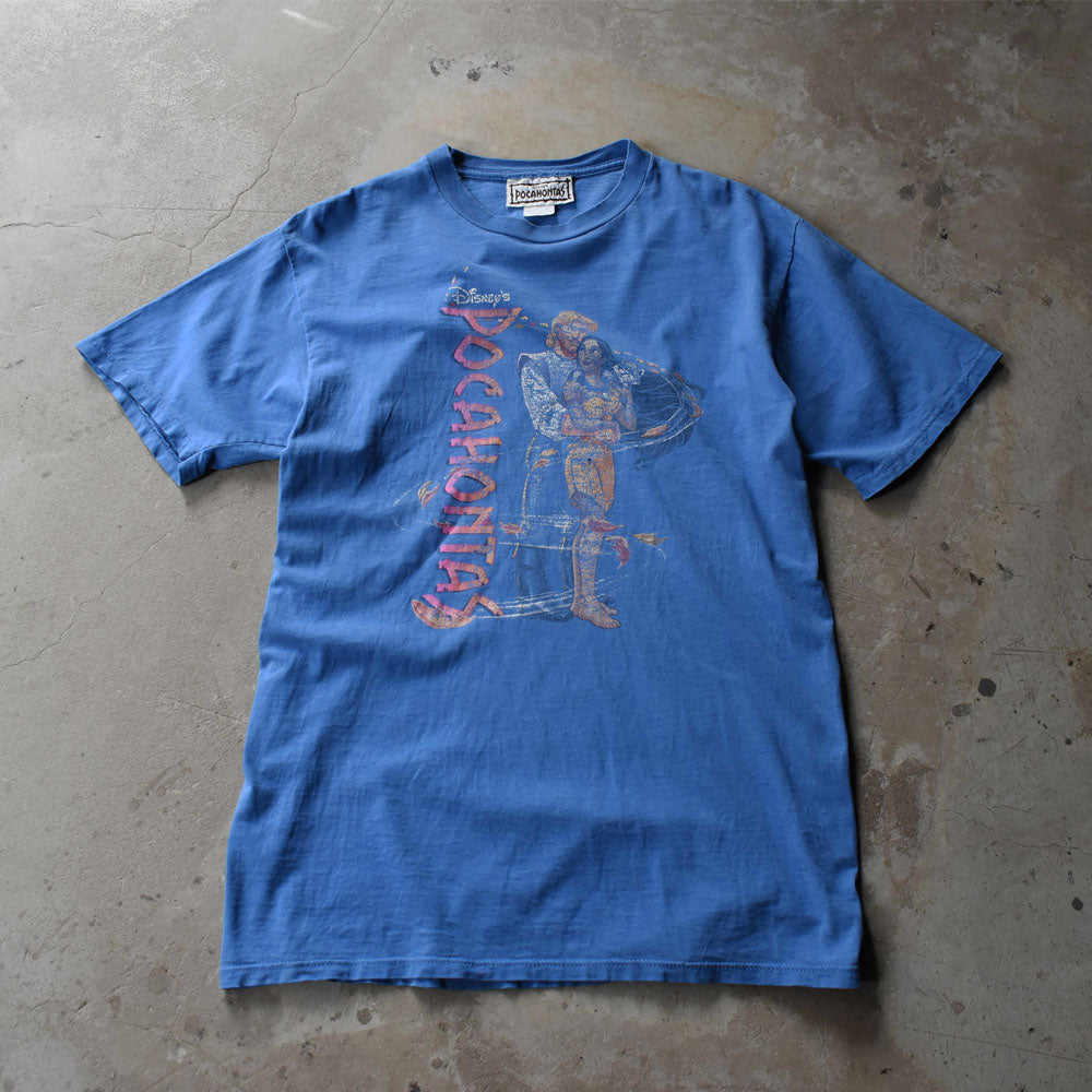 ディズニー ポカホンタス ジョン・スミス ムービーTシャツ 90年代 ブルー USA製 ヴィンテージ