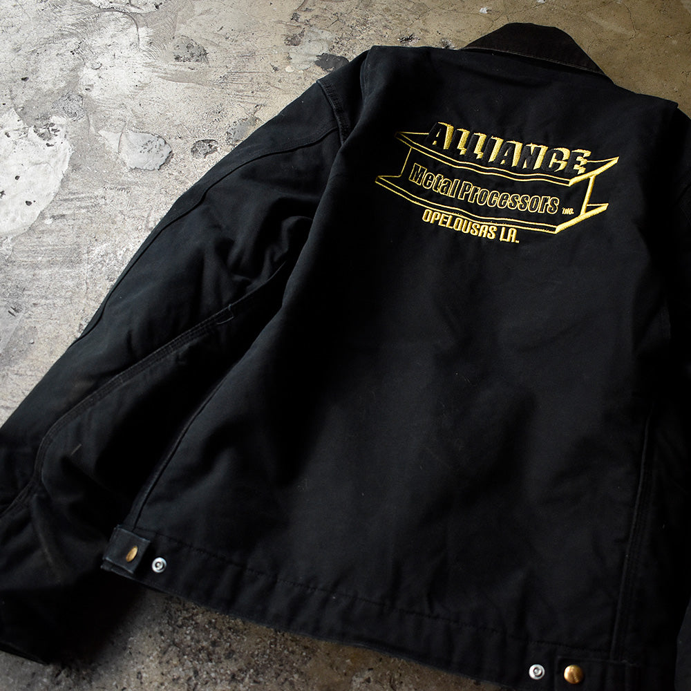 Y2K Carhartt ブラック！ 刺繍 デトロイトジャケット ブランケット 