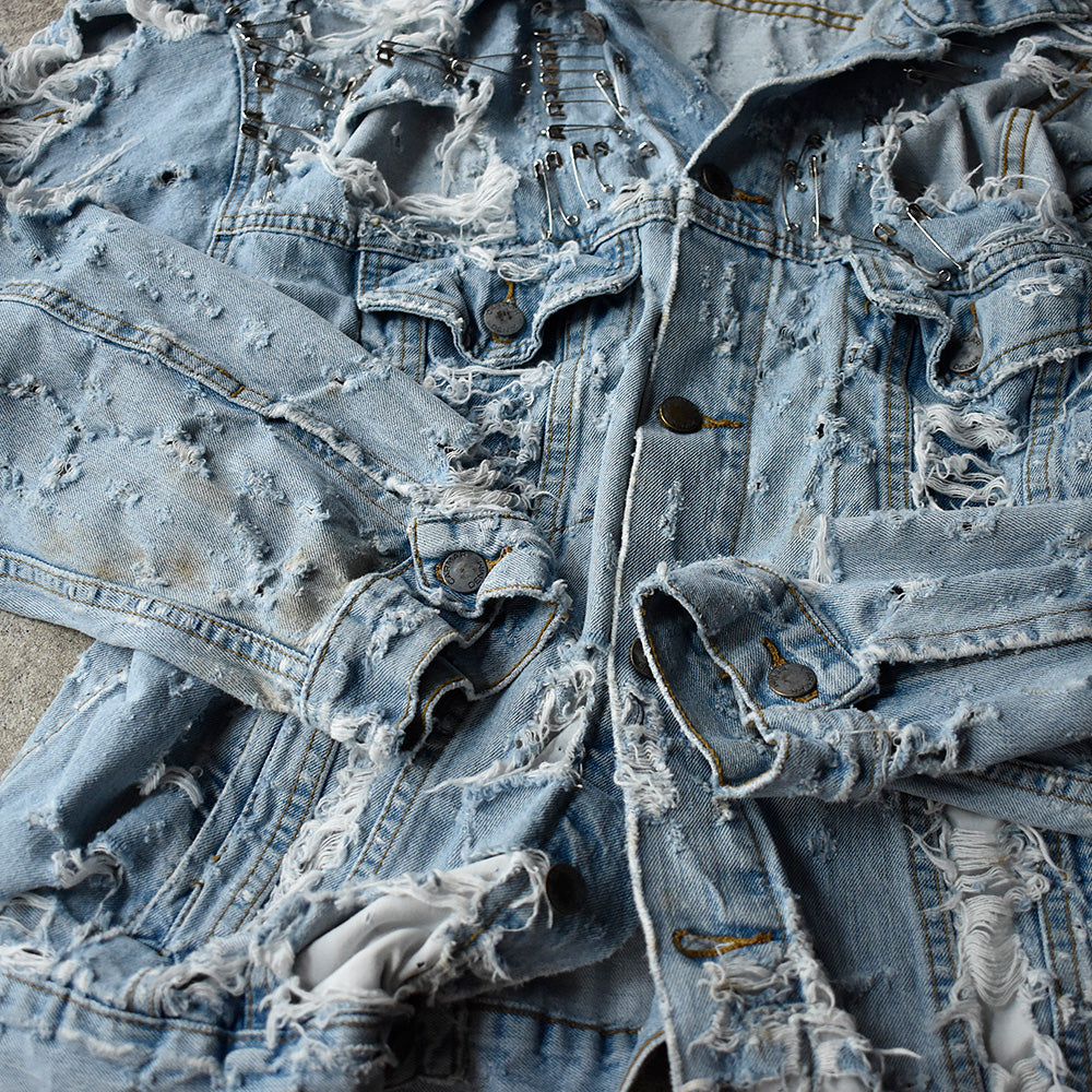 Y2K CARMAR Denim “Grunge×Punk“ ボロ！ デニムジャケット 250707H