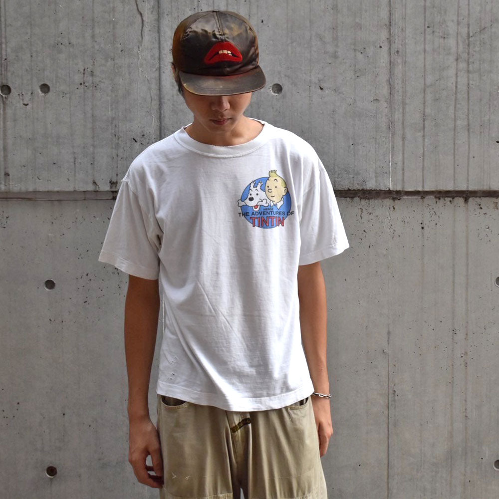 90-00’s The Adventures of Tintin “The Black Island” キャラクター Tシャツ 250916