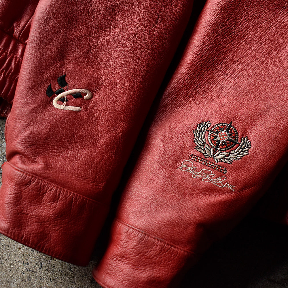 90's～ Chase Authentics×JEFF HAMILTON レザー レーシングジャケット 250317H