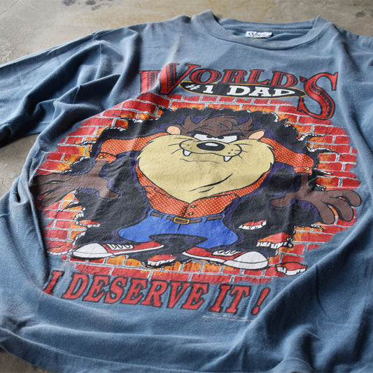 90's Looney Tunes/ルーニー・テューンズ “WORLD'S #1 DAD” 大判プリント Tシャツ 230903