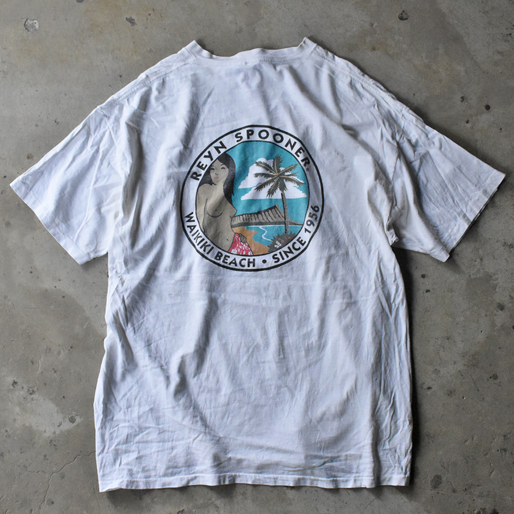 90's REYN SPOONER 乳首ロゴ 両面プリント Tシャツ USA製 240513