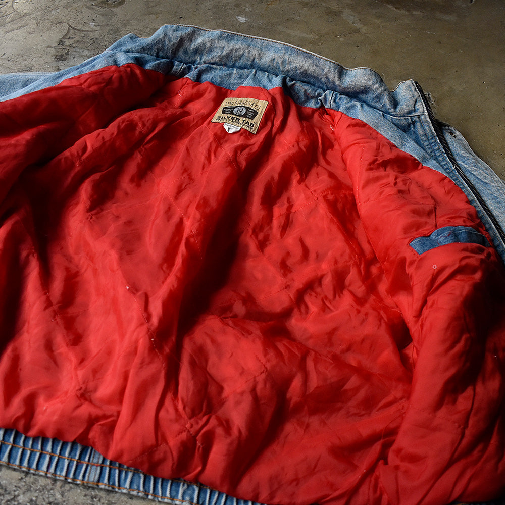 90's レア！ Levi's “Silver Tab” 75470-0591 チンストラップ付き デニムジャケット 240113H
