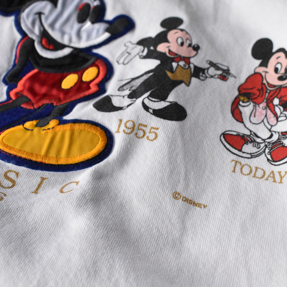 90's Disney “Mickey Classics / 1928 - TODAY” ワッペン スウェット USA製 240507