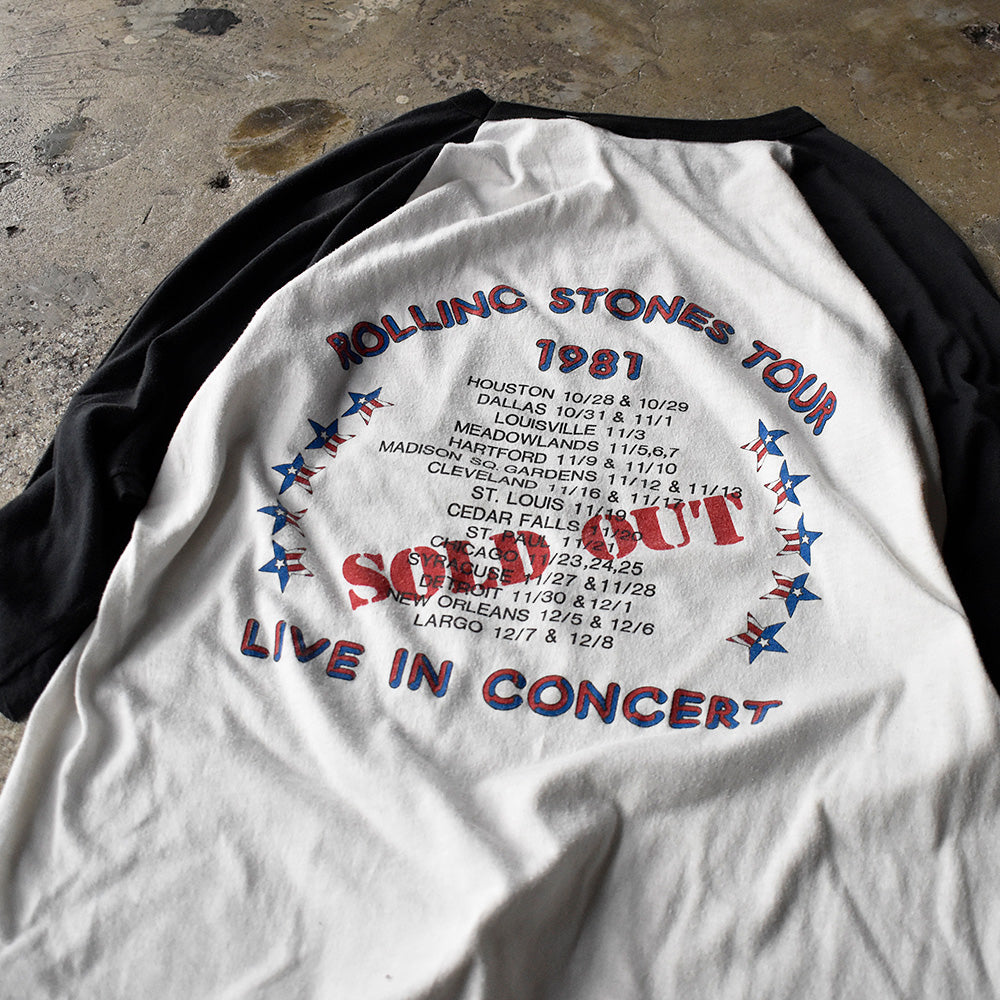 80's The Rolling Stones “1981 US Tour” ラグランスリーブTシャツ 240302H
