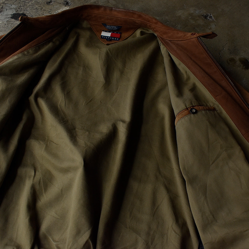 90's TOMMY HILFIGER チンストラップ付き スウィングトップ スエードジャケット 230930H