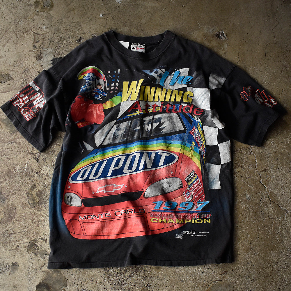 90's　AOP！　CHASE authentics　Racing Tee　USA製　230903H
