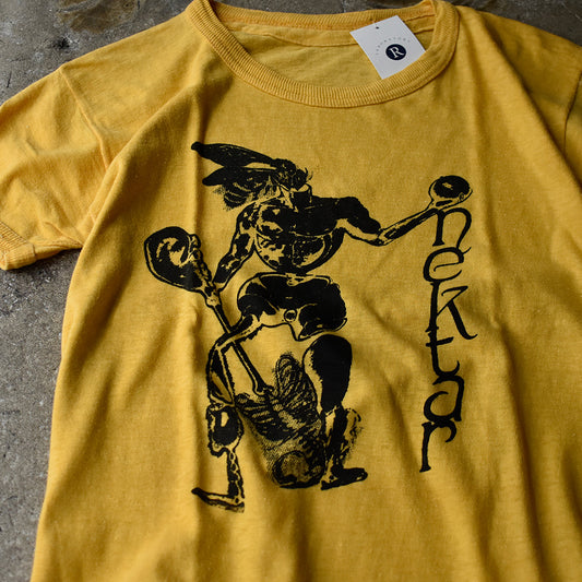 70's NEKTAR “Live In New York” 染み込みプリント ロック Tシャツ 250706H