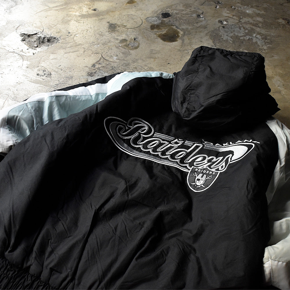 90's LOGO7 NFL “Las Vegas Raiders” 中綿入り ナイロンジャケット 231222H