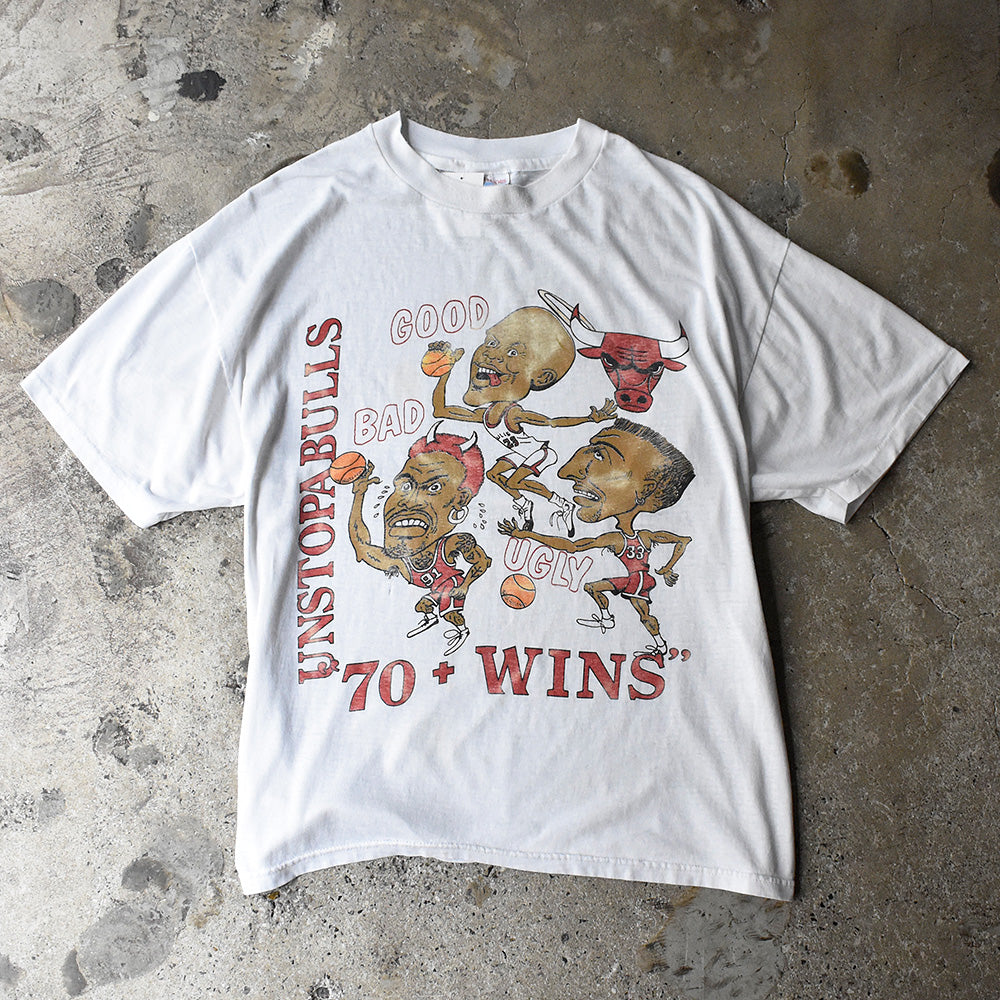 シカゴ・ブルズ ジョーダン ピッペン ロッドマン イラストTシャツ 1990年 ヴィンテージ
