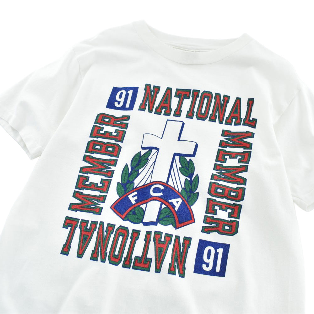 90’s Champion トリコタグ “NATIONAL MEMBER '91 FCA” 染み込みプリント Tシャツ USA製 260512H