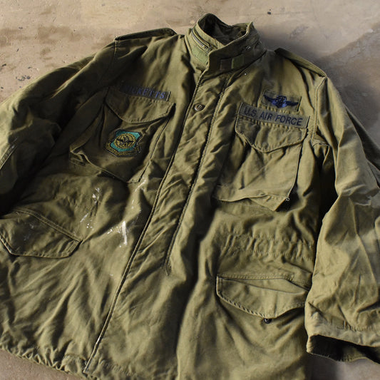 ’85 U.S.ARMY M-65 フィールドジャケット ワッペン付き! ブラスジップ 240320