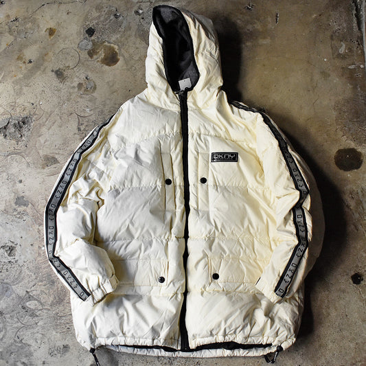 90’s DKNY TECH サイドロゴテープ! フード付きダウンジャケット 231218
