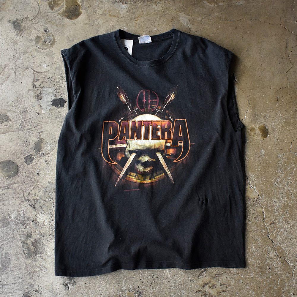 Y2K Pantera “Skull×Saber” カットオフ ロック Tシャツ 250703H
