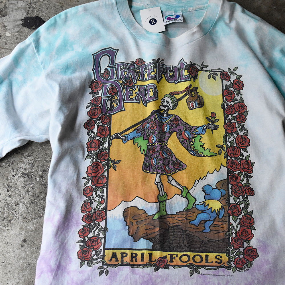 グレイトフルデッド 80's サーフィンスケルトン Tシャツ GRATEFUL DEAD-CALIFORNIA SURFER-SKELETON-ROSE-T SHIRT S-M-L