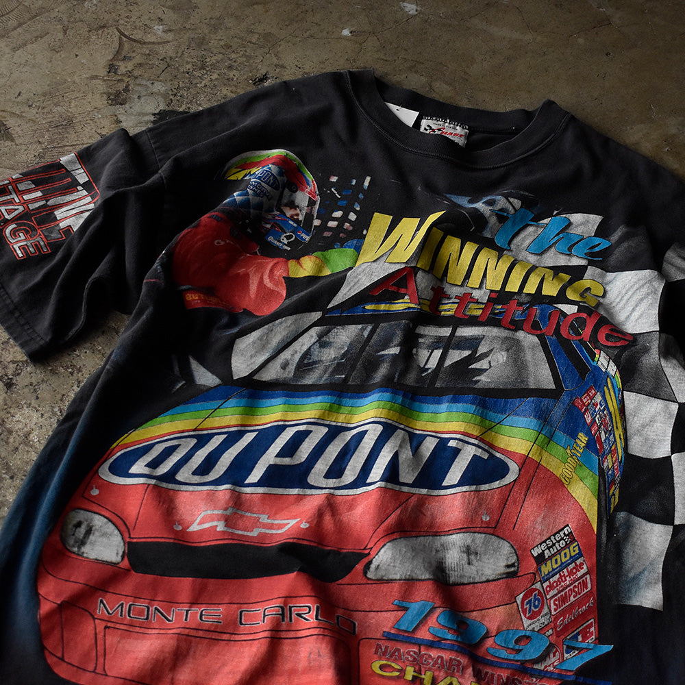 90's　AOP！　CHASE authentics　Racing Tee　USA製　230903H