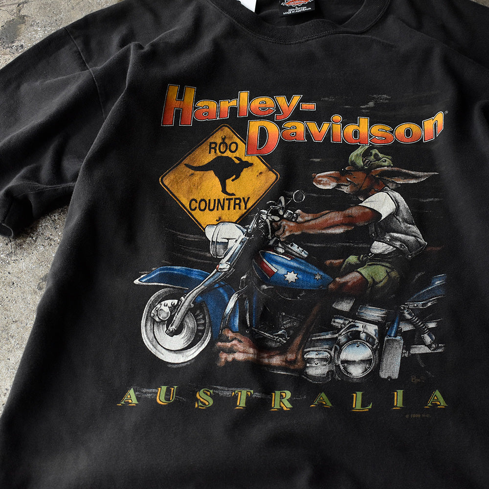 ハーレーダビッドソン カンガルー Tシャツ 1997年 ブラック オーストラリア製 ヴィンテージ
