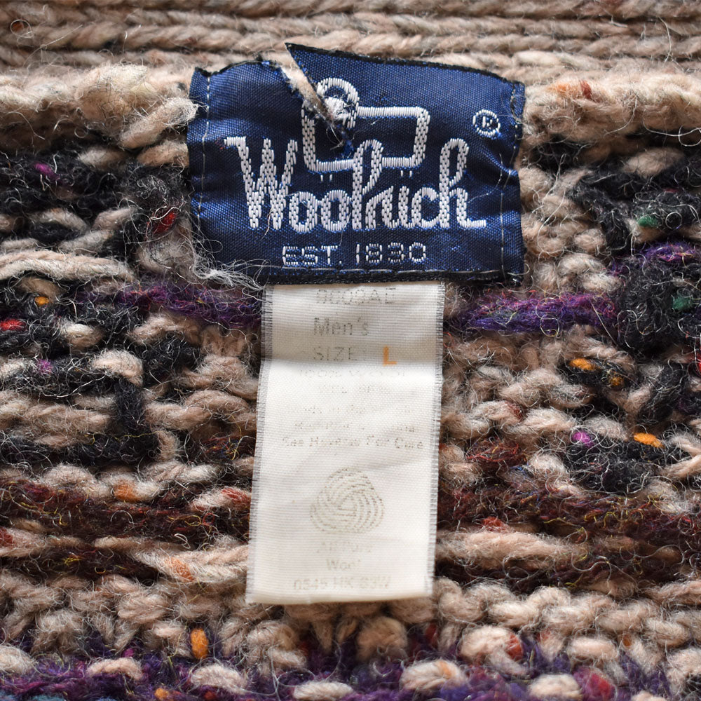 80’s Woolrich 総柄ニット カーディガン 231222