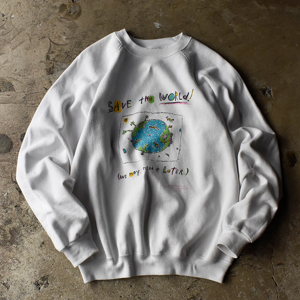 80's～ “SAVE the WORLD （WE may need it Later）” スウェット USA製 231003H