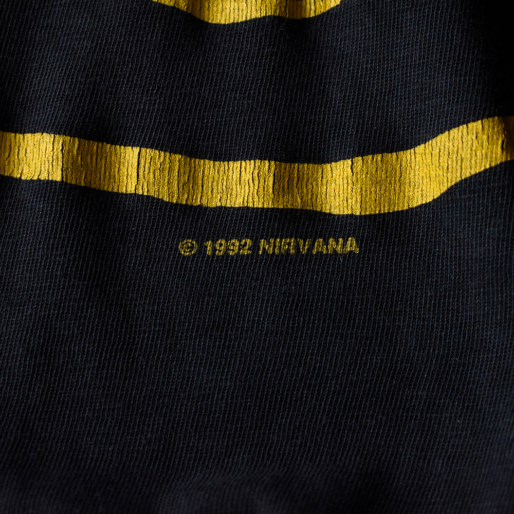 90's NIRVANA 両面プリント！ “ラリったスマイリーフェイス＆カート” ロングスリーブTシャツ 240826H
