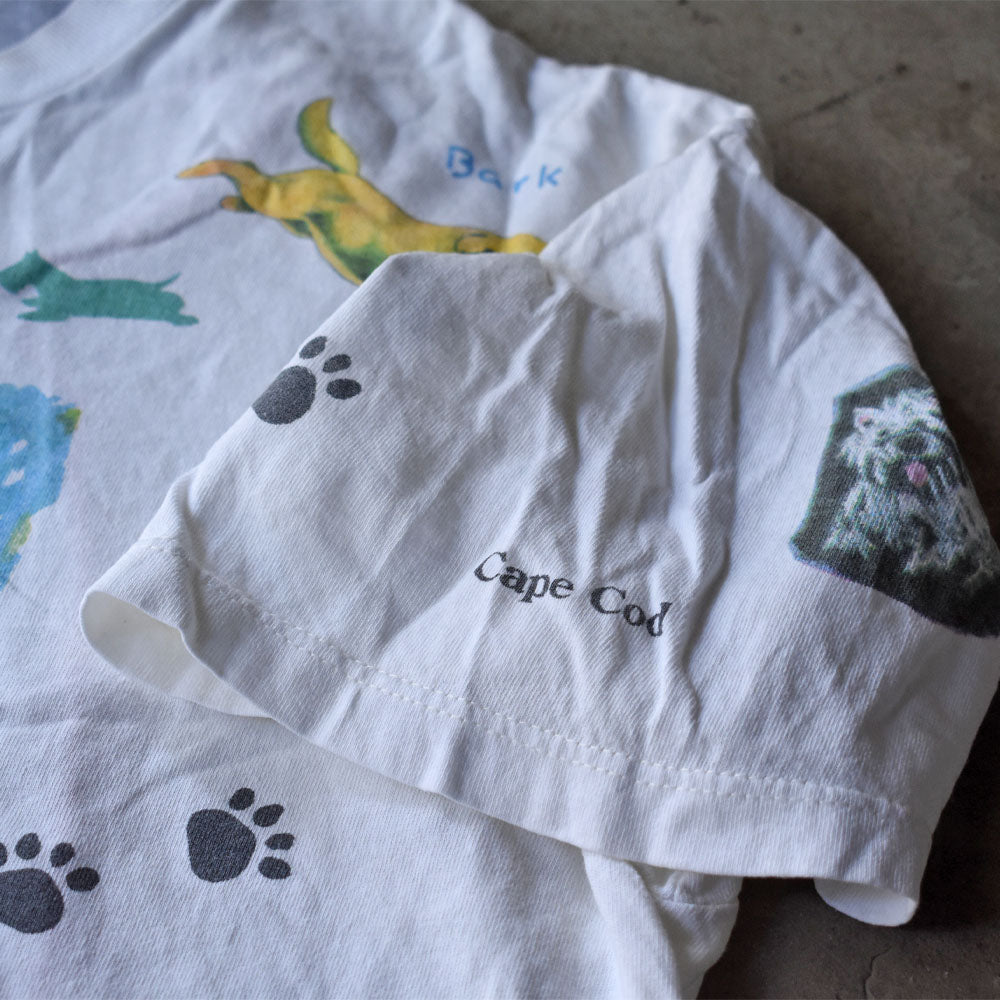 90’s “bow wow wow” DOG AOP！ アニマルプリント Tシャツ USA製 240615