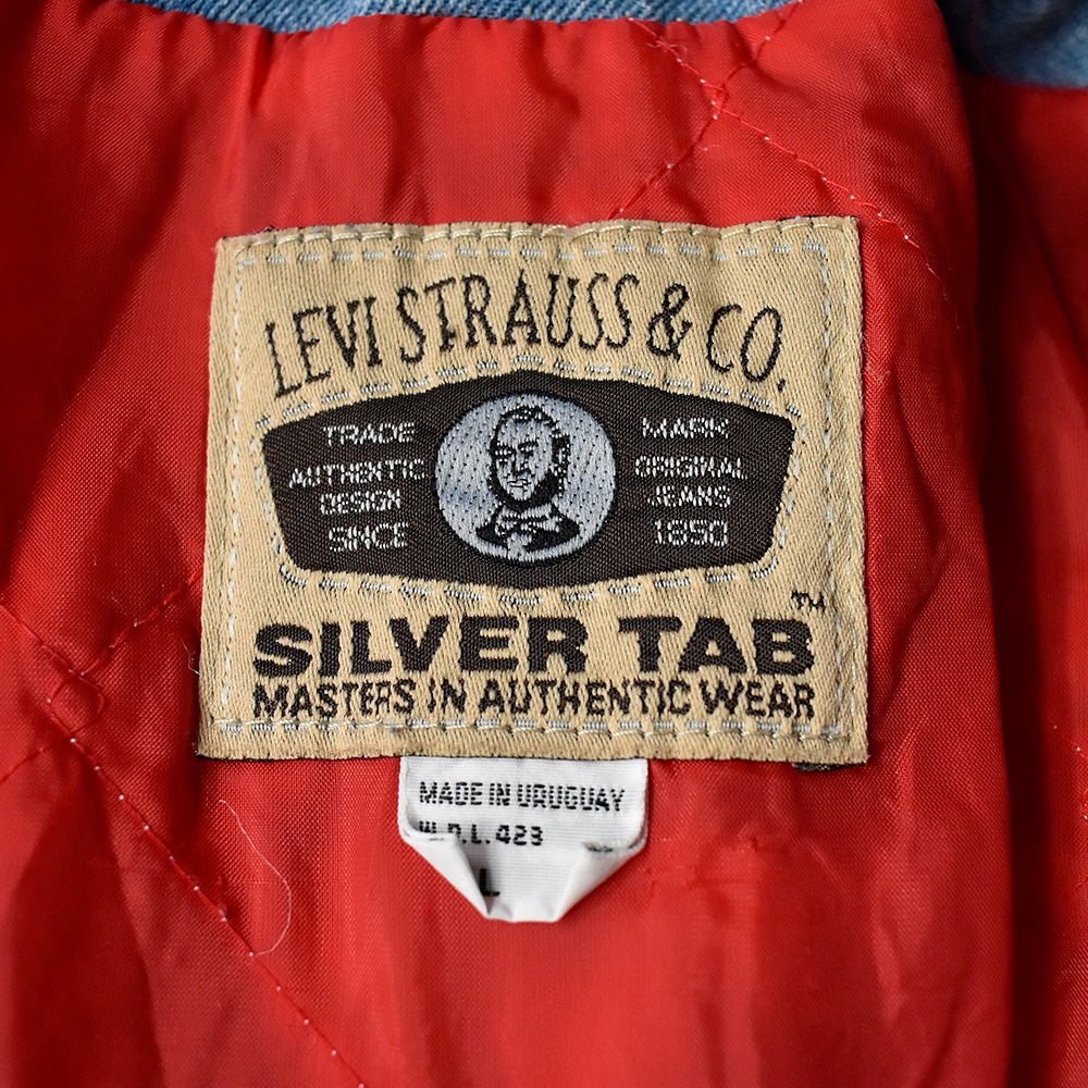 90's レア！ Levi's “Silver Tab” 75470-0591 チンストラップ付き デニムジャケット 240113H