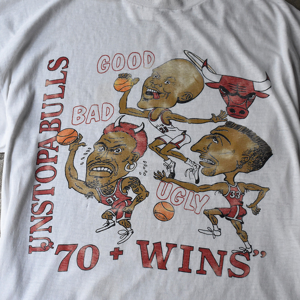 90's NBA “Chicago Bulls” イラストTシャツ 250605H
