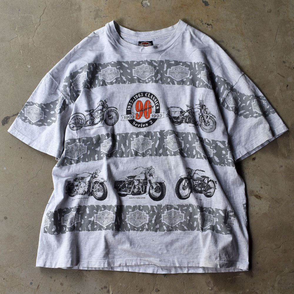 90’s　Harley-Davidson/ハーレー・ダビッドソン AOP！ “90th ANIVERSARY” Tシャツ　USA製　230426H