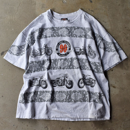 90’s Harley-Davidson “90th ANIVERSARY” AOP! バイク Tシャツ USA製 230426H