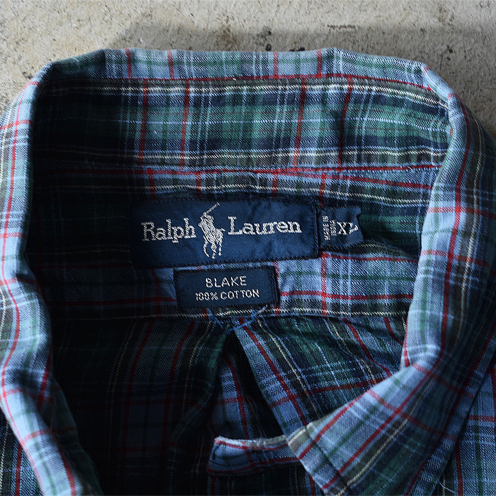 90's　Ralph Lauren/ラルフ ローレン “BLAKE” チェック 半袖 ボタンダウンシャツ　230815