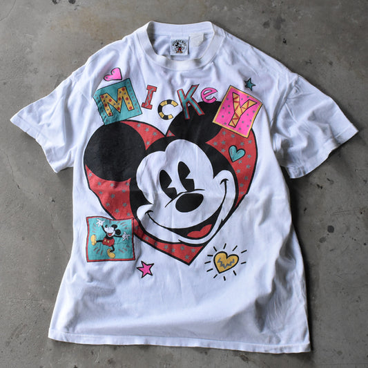 90’s Disney ”MICKEY” 大判プリント キャラ Tシャツ 240728