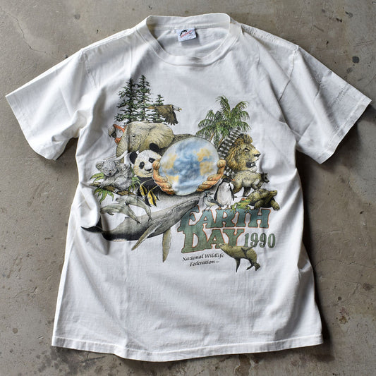 90’s “EARTH DAY 1990” アニマルプリントTシャツ USA製 230929