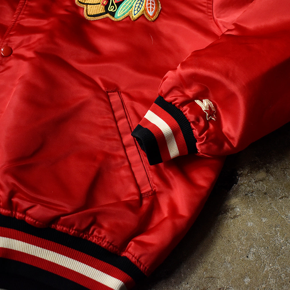 90's STARTER NHL “Chicago Blackhawks" ナイロン アワードジャケット USA製 250130H