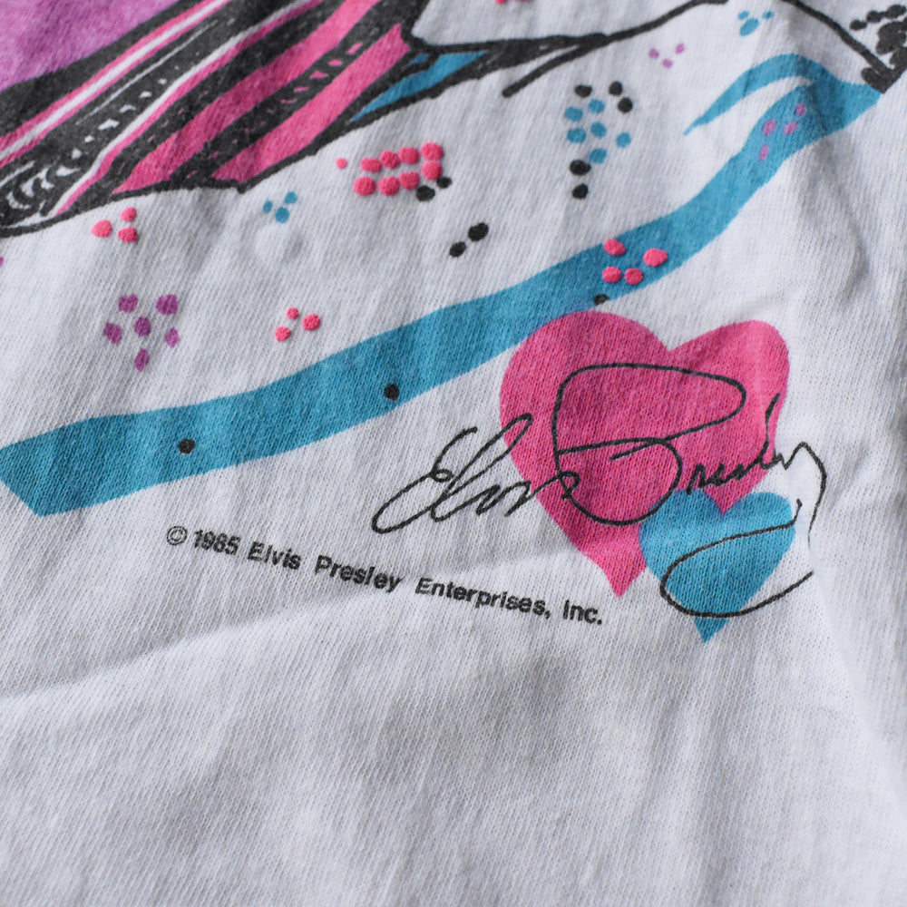 80’s “Love Me Tender / Elvis Presley” 発泡プリント ロック Tシャツ 240613