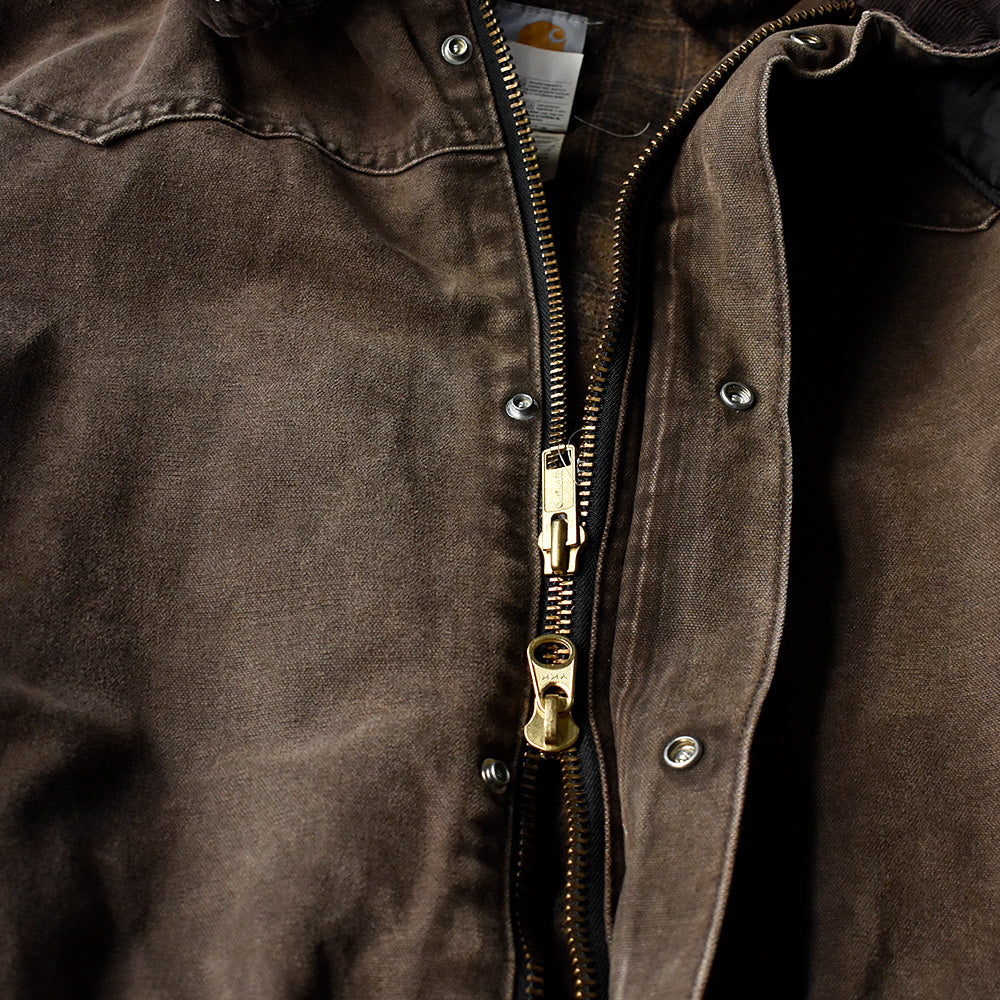 90's～ Carhartt フード付き ウエスタンヨーク ダックジャケット ブランケットライナー 231215H