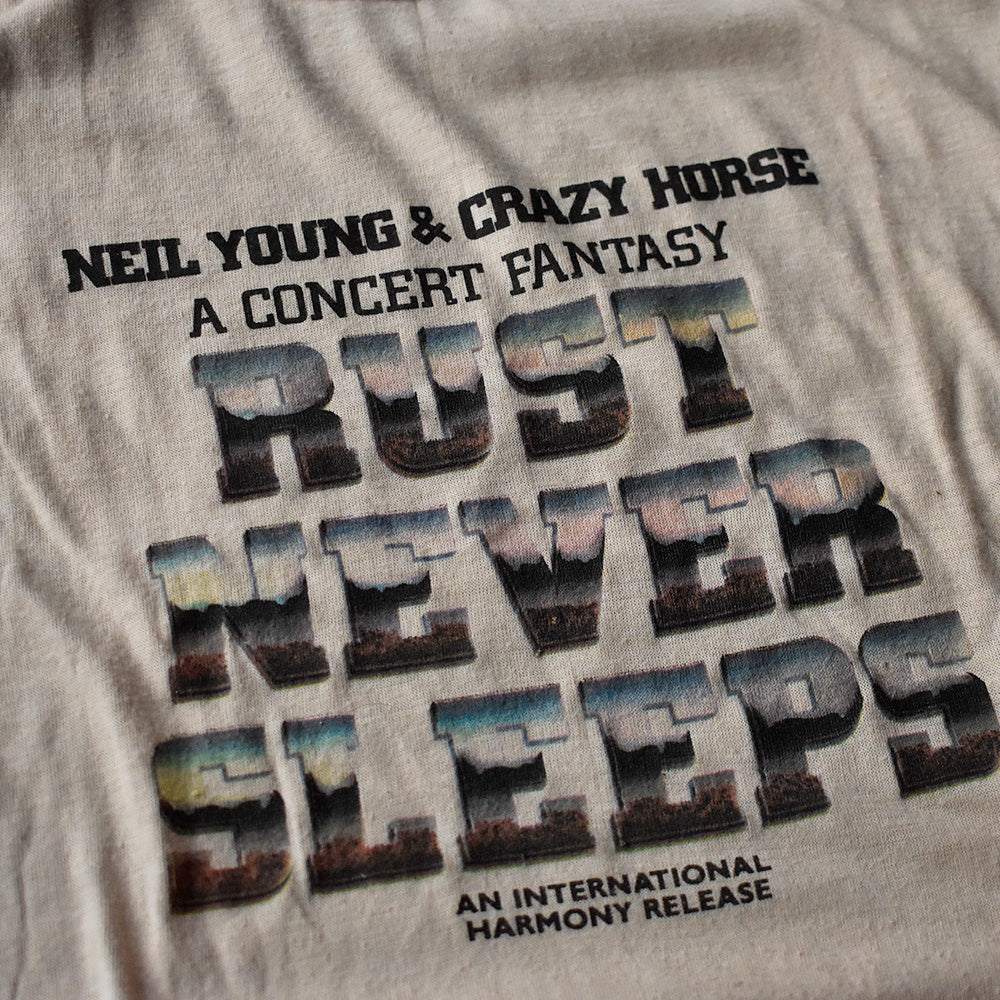70's Neil Young & Crazy Horse “Rust Never Sleeps” コンサート ロック Tシャツ 250730H
