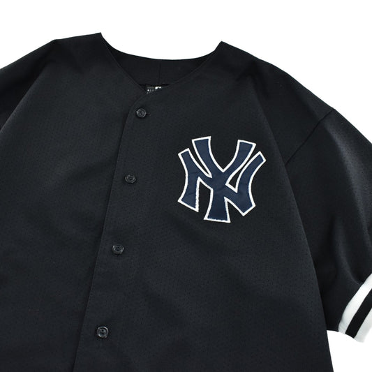 90's Majestic MLB "New York Yankees" ベースボールシャツ 黒 USA製 260929H