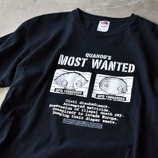 Y2K Family Guy USアニメ ”MOST WANTED“ キャラクター Tシャツ 240824