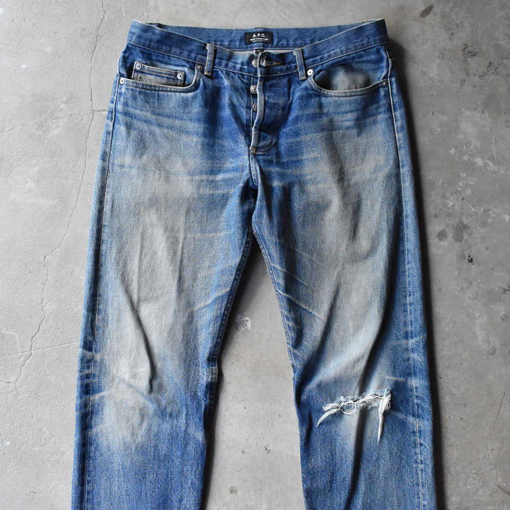 A.P.C. NEW STANDARD ダメージ！ヒゲ！ハチノス！ ストレート デニムパンツ 240906