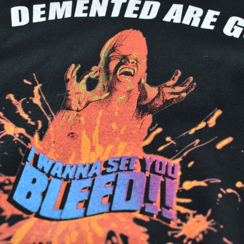 Y2K Demented Are Go "I WANNA SEE YOU BLEED!!" サイコビリー ロックTシャツ 260602H